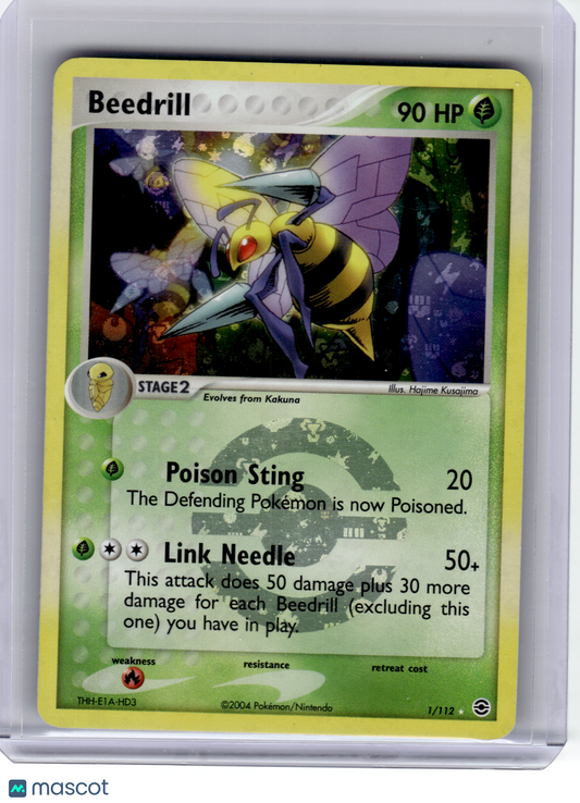 2004 Pokemon—Beedrill #1 FireRed & LeafGreen—Rare Reverse Holo [MP]