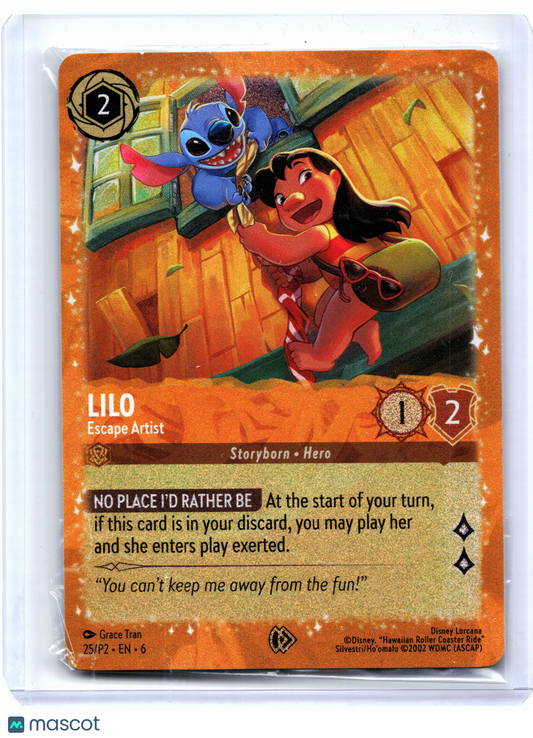 2024 Disney Lorcana—Lilo - Escape Artist #25/P2 Promo 2—Special Foil [Sealed]