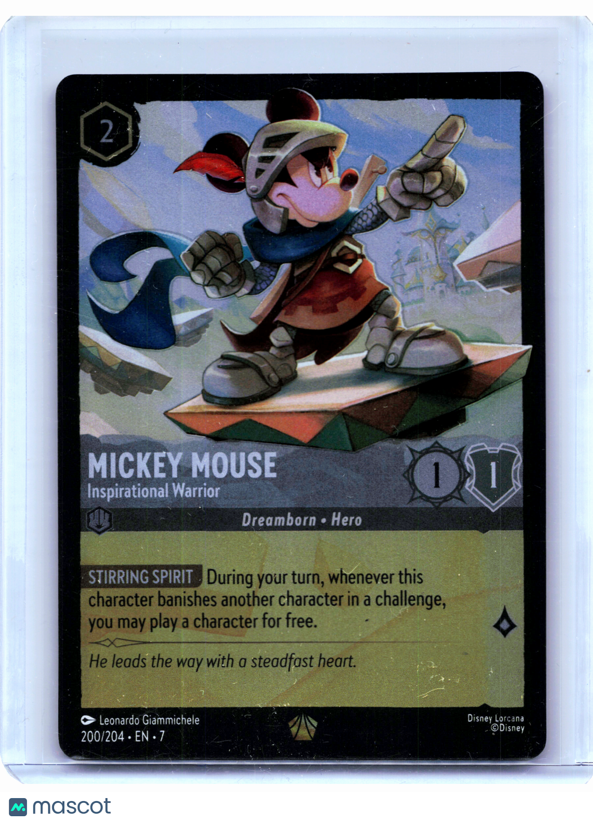2025 Lorcana—Mickey Mouse - Inspirational Warrior #200/204 007 ...