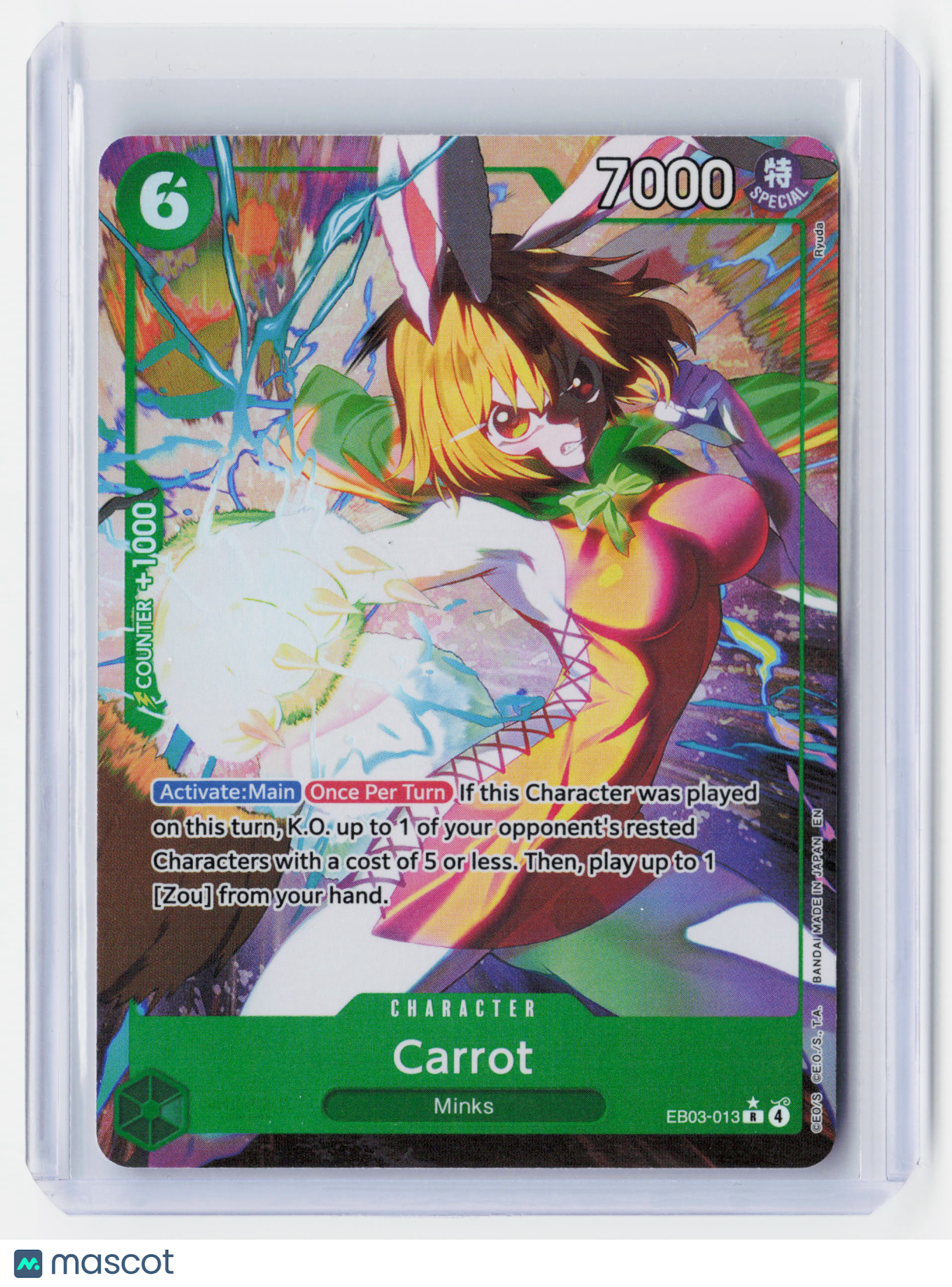 2026 One Piece Card Game—Carrot (Alternate Art) #EB03-013—Rare Holo