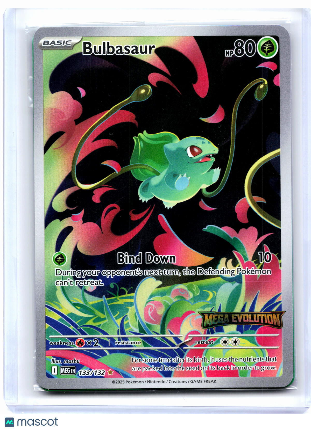 2025 Pokemon—Bulbasaur (Mega Evolution Stamped) #133/132 MCAP—IR [Sealed]