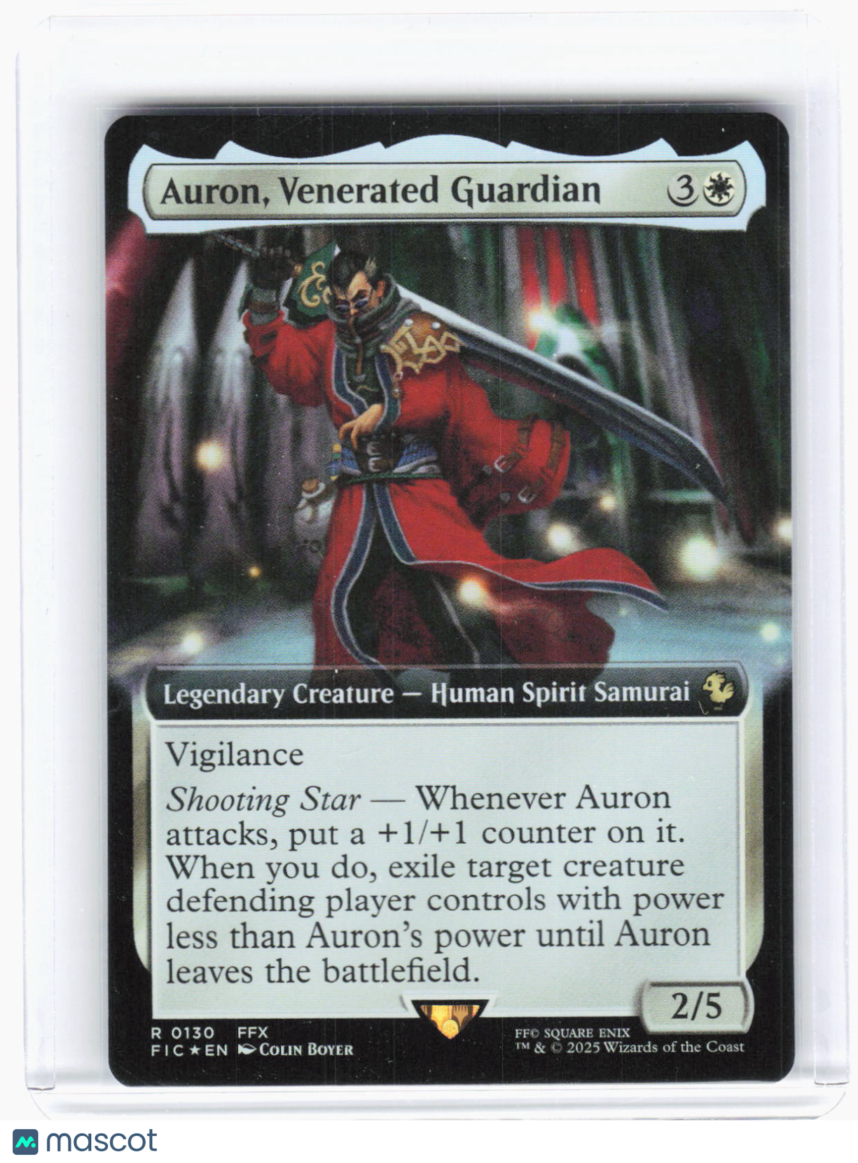 2025 Magic: The Gathering—Auron, Venerated Guardian #130 (FIC)—Rare Foil