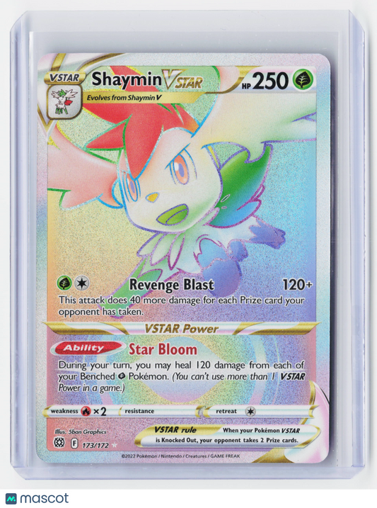 2022 Pokemon—Shaymin VSTAR #173/172-Brilliant Stars—Secret Rare Rainbow