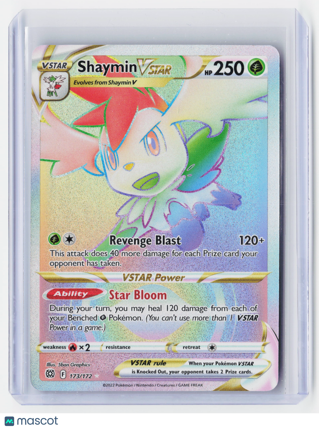 2022 Pokemon—Shaymin VSTAR (Secret) #173/172 Brilliant Stars—Secret Rare Holo