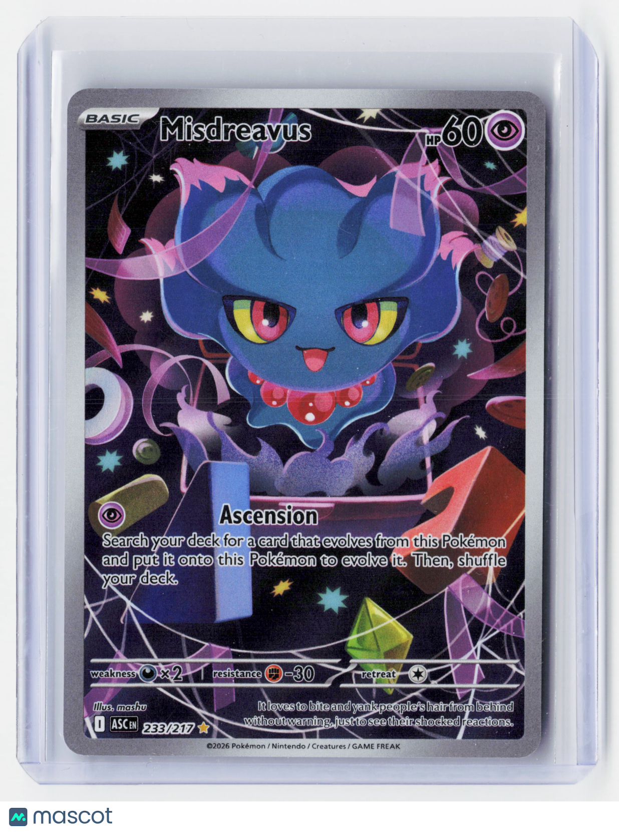 2026 Pokemon—Misdreavus #233/217–Ascended Heroes—Secret Rare Holo