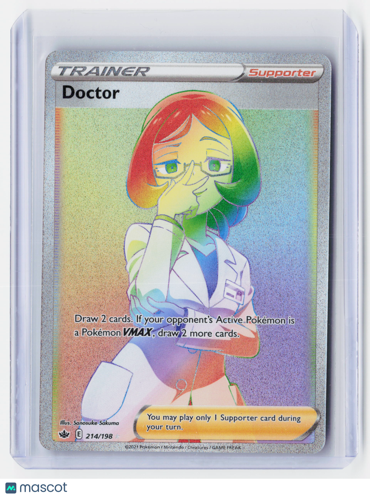 2021 Pokemon—Doctor #214/198-Chilling Reign—Secret Rare Rainbow