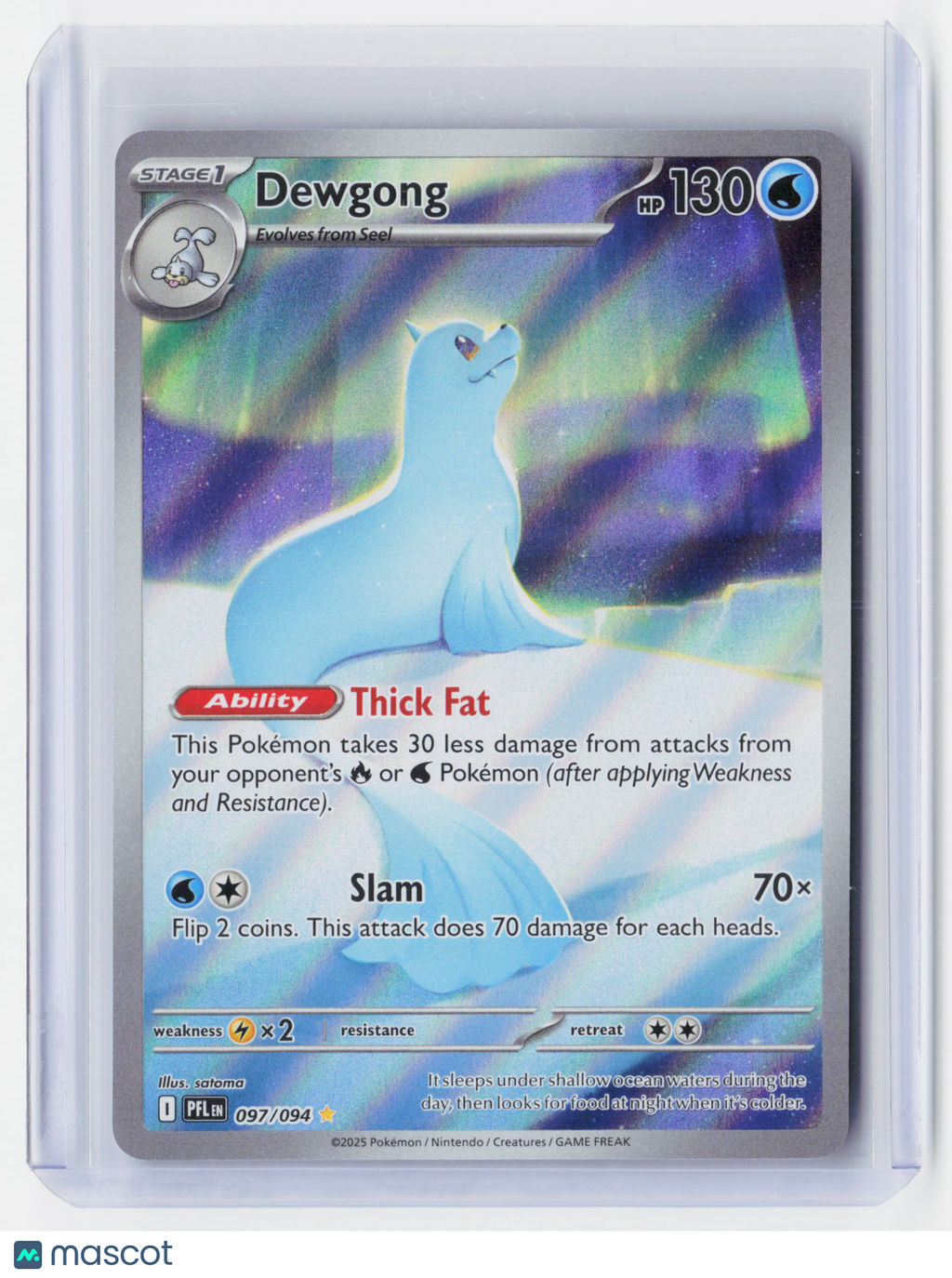 2025 Pokemon—Dewgong #097/094 Phantasmal Flames—Illustration Rare Holo