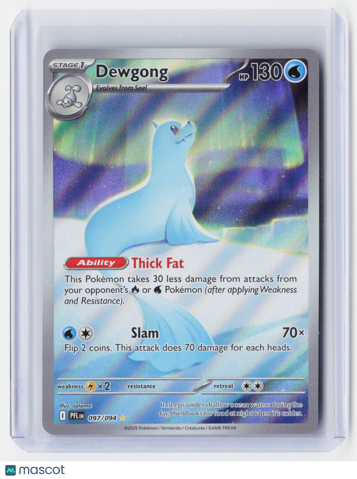 2025 Pokemon—Dewgong #097/094 Phantasmal Flames—Illustration Rare Holo