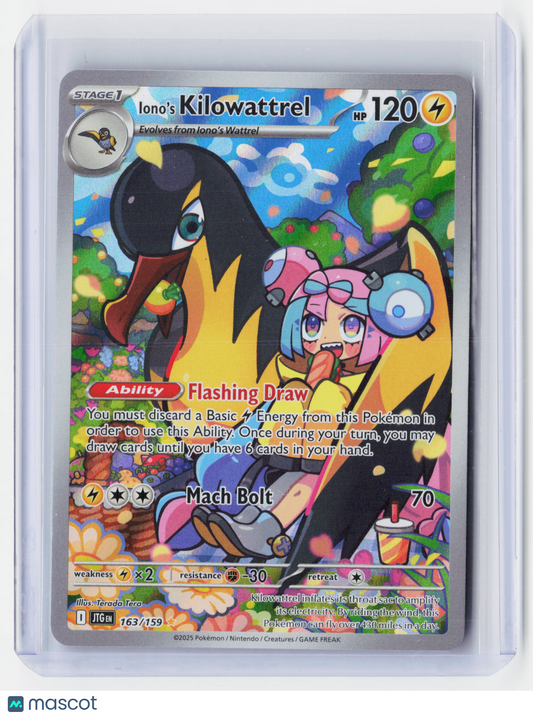 2025 Pokemon—Iono's Kilowattrel #163/159-Journey Together—Secret Rare Holo