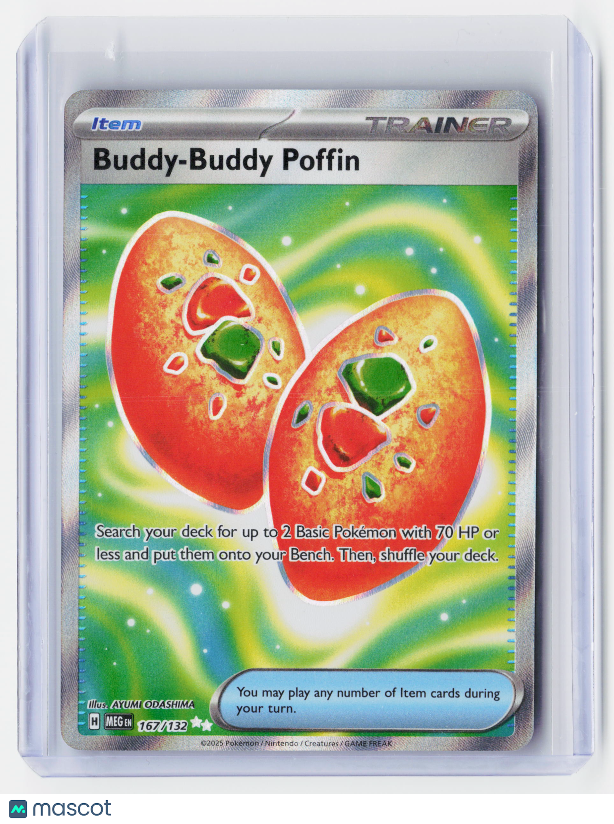 2025 Pokemon—Buddy-Buddy Poffin #167/132 Mega Evolution Base Set—Ultra Rare Holo