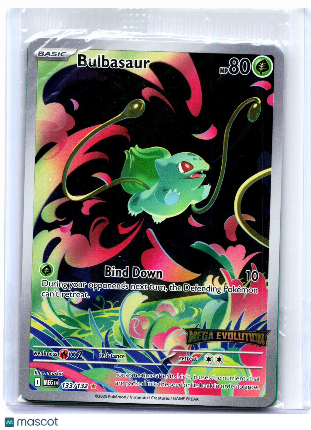2025 Pokemon—Bulbasaur (Mega Evolution Stamped) #133/132 MCAP—IR [Sealed]