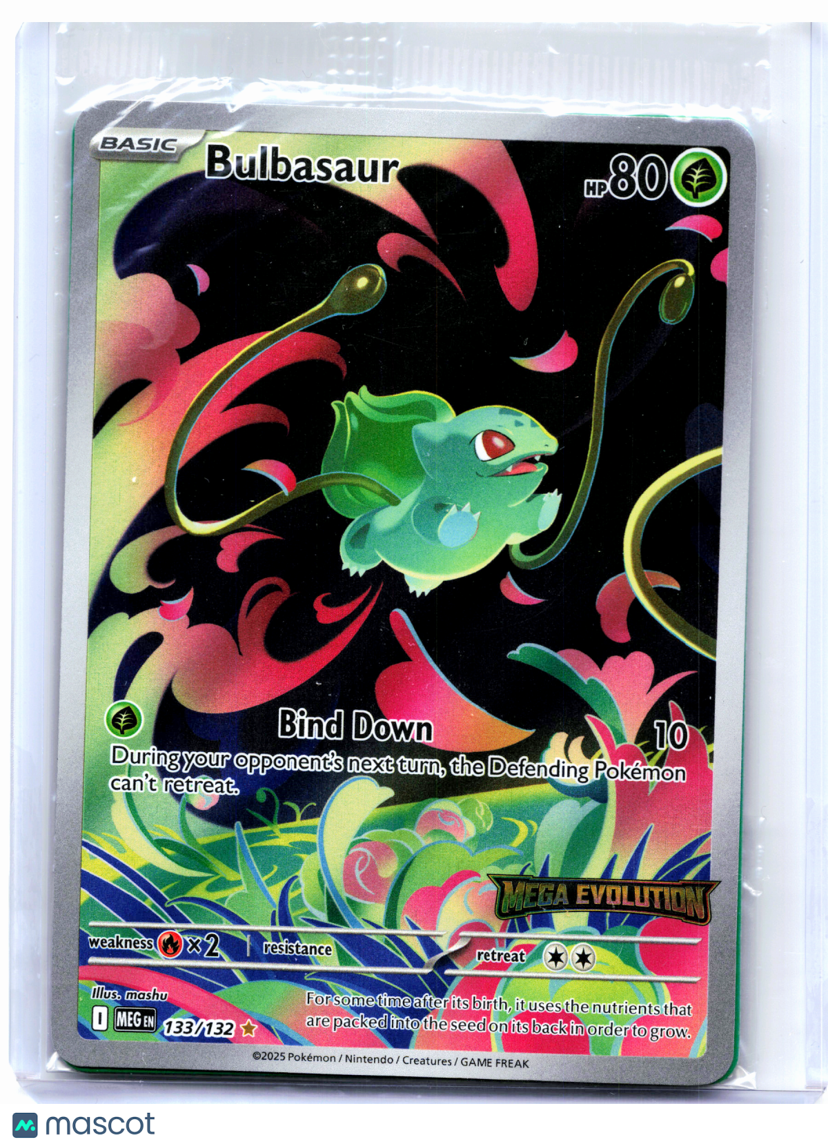 2025 Pokemon—Bulbasaur (Mega Evolution Stamped) #133/132 MCAP—IR [Sealed]