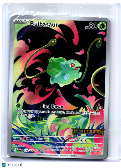 2025 Pokemon—Bulbasaur (Mega Evolution Stamped) #133/132 MCAP—IR [Sealed]