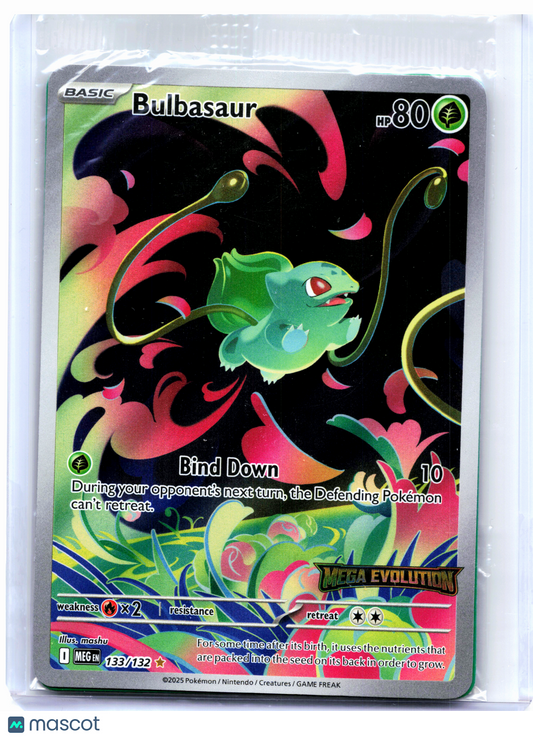 2025 Pokemon—Bulbasaur (Mega Evolution Stamped) #133/132 MCAP—IR [Sealed]