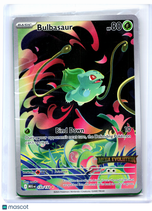 2025 Pokemon—Bulbasaur (Mega Evolution Stamped) #133/132 MCAP—IR [Sealed]