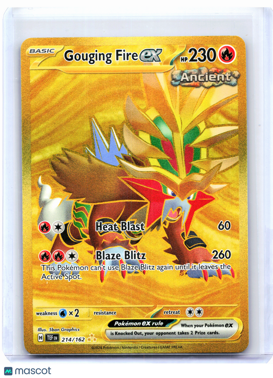 2024 Pokemon—Gouging Fire ex #214/162 Temporal Forces—Hyper Rare Holo