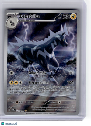 2025 Pokemon—Zebstrika #115 White Flare—Illustration Rare Holo