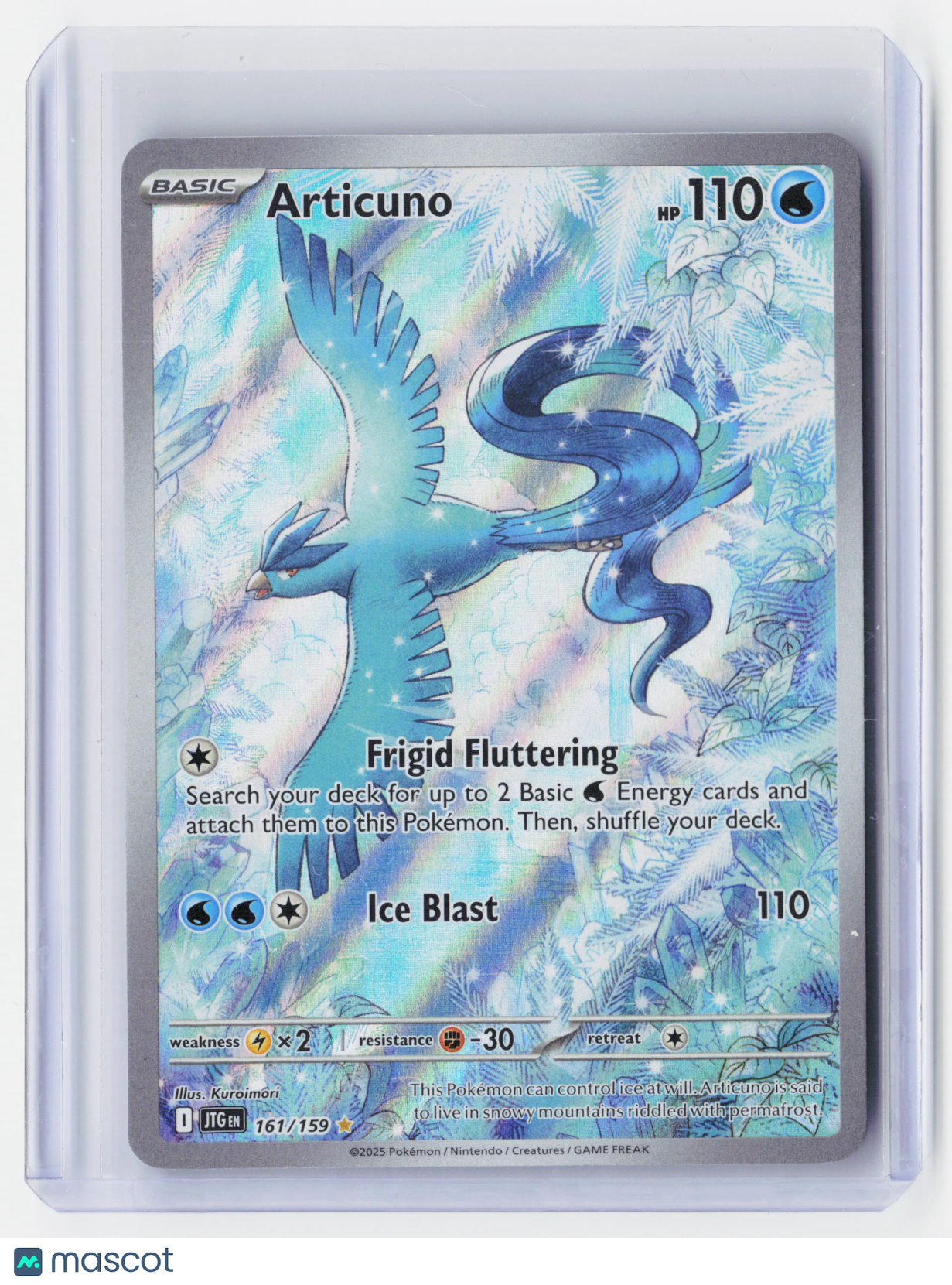2025 Pokemon—Articuno #161/159 Journey Together—Secret Rare Holo