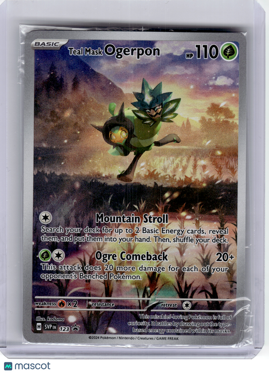 2024 Pokemon—Teal Mask Ogerpon #123 SVI—Black Star Promo Holo (Sealed)