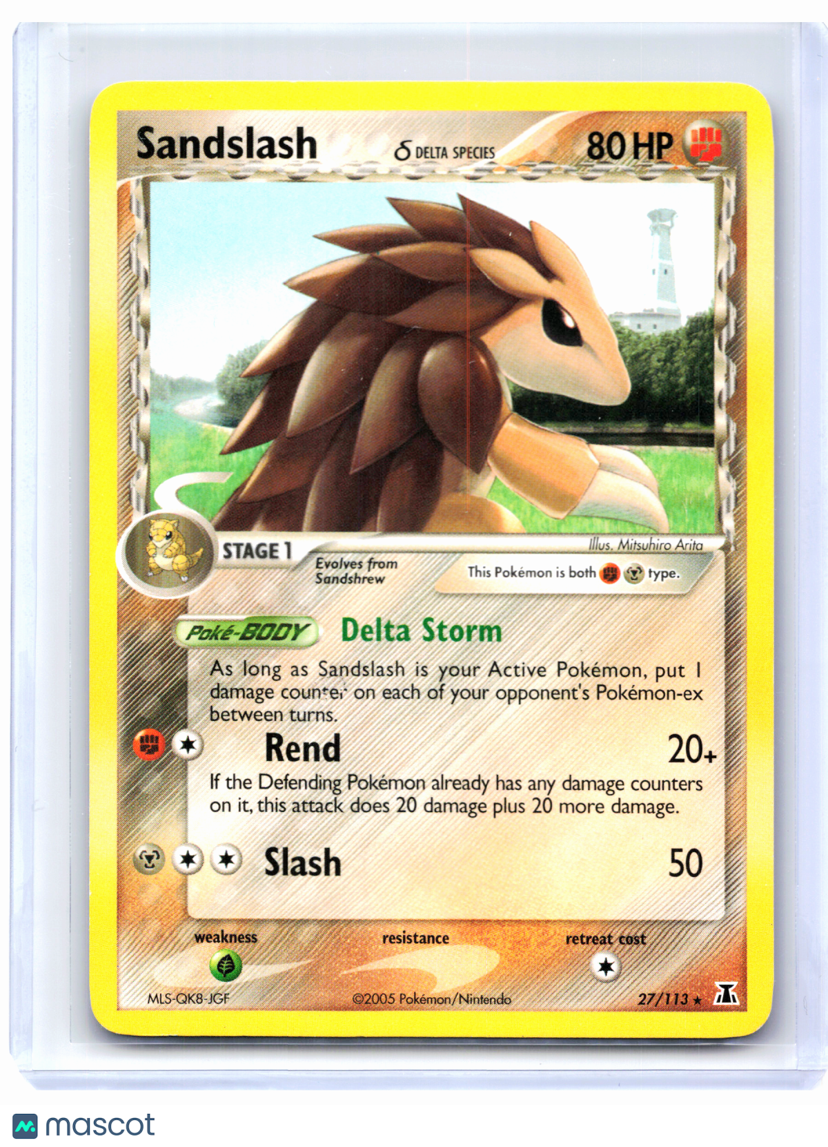 2007 Pokemon—Sandslash (Delta Species) #27 EX Delta Species—Rare Nonholo [LP]