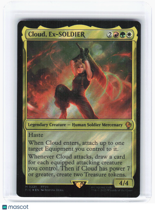2023 Magic: The Gathering—Cloud, Ex-SOLDIER (Surge Foil) #221 (FIC)—Mythic Foil