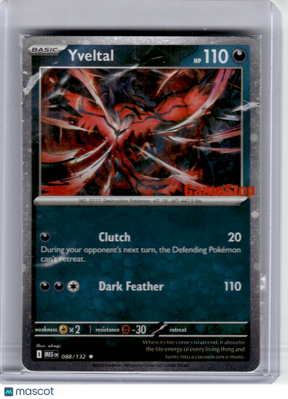 2025 Pokemon—Yveltal #88 Mega Evolution—Rare Holo [Sealed] (GameStop)