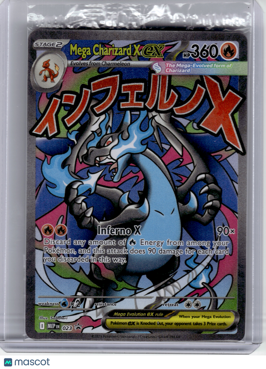 2025 Pokemon—Mega Charizard X EX #023 Mega Evolution—Black Star Promo [Sealed]