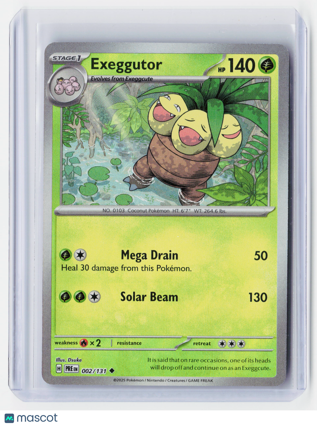 2025 Pokemon—Exeggutor (Master Ball Pattern) #002/131 Prismatic Evolutions—Holo