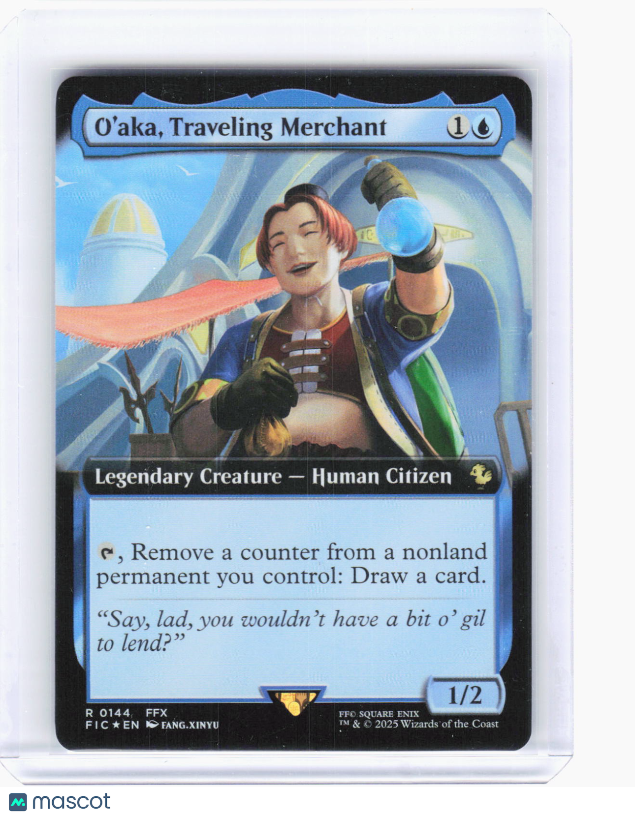 2025 Magic: The Gathering—O'aka, Traveling Merchant #144 (FIC)—Rare Foil