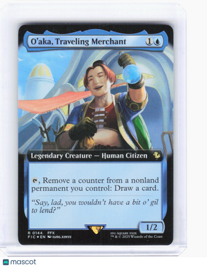 2025 Magic: The Gathering—O'aka, Traveling Merchant #144 (FIC)—Rare Foil