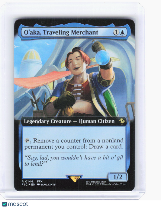 2025 Magic: The Gathering—O'aka, Traveling Merchant #144 (FIC)—Rare Foil