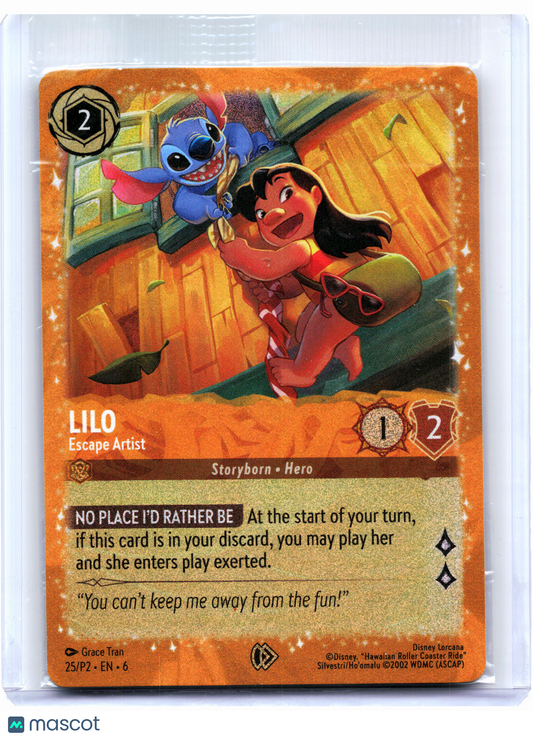 2024 Disney Lorcana—Lilo - Escape Artist #25/P2 Promo 2—Special Foil [Sealed]