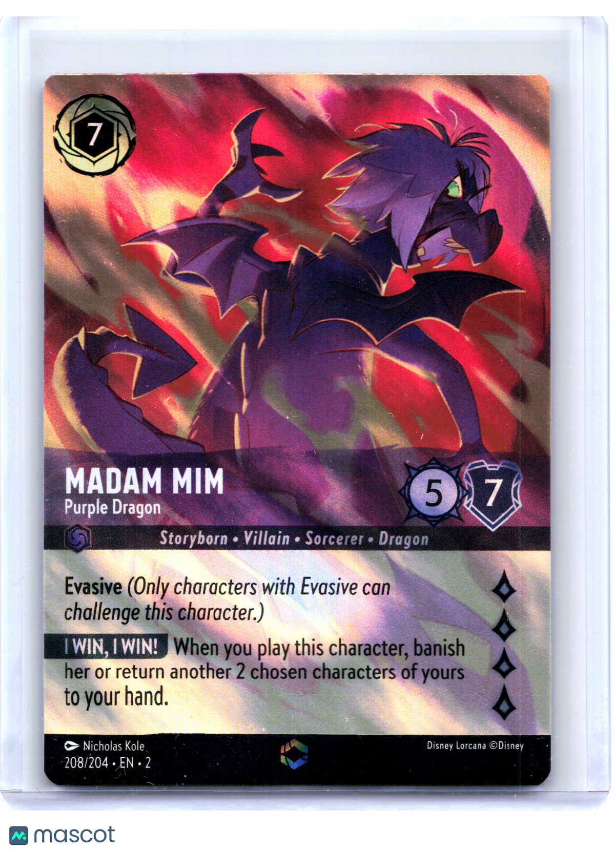 2023 Lorcana—Madam Mim #208/204 Rise of the Floodborn—Enchanted Foil