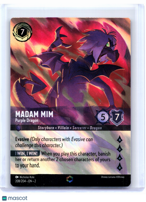 2023 Lorcana—Madam Mim #208/204 Rise of the Floodborn—Enchanted Foil