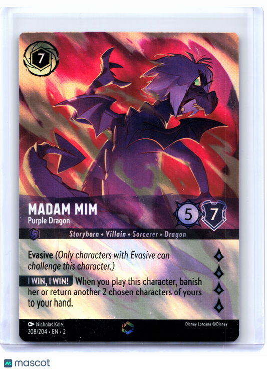 2023 Lorcana—Madam Mim #208/204 Rise of the Floodborn—Enchanted Foil