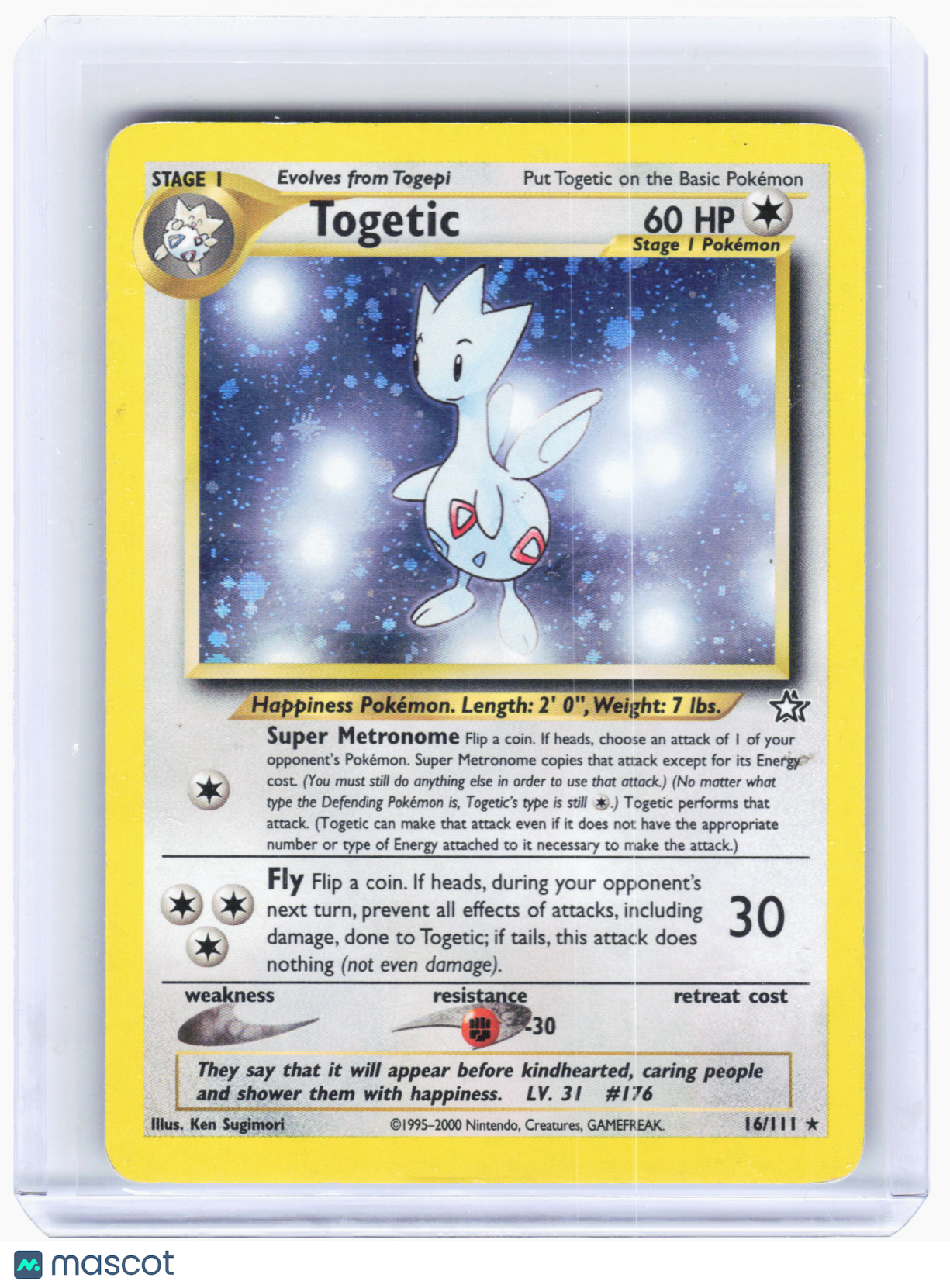 2000 Pokemon—Togetic #16/111 Neo Genesis—Holo Rare Holo [Damaged]