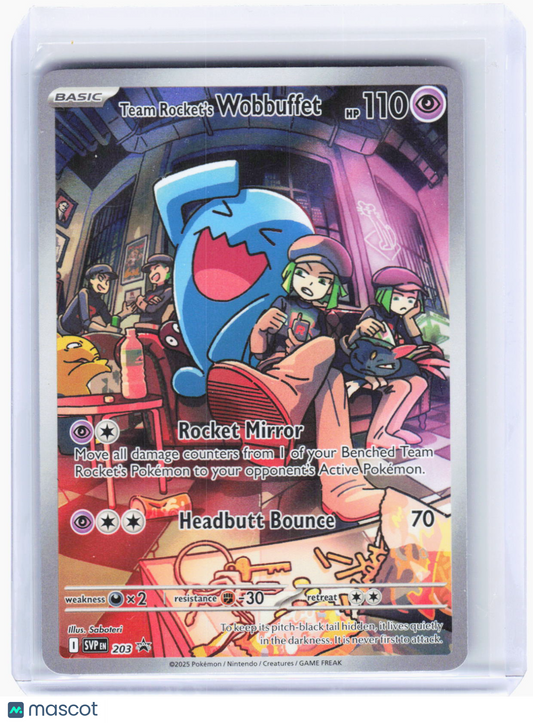 2025 Pokemon—Team Rocket's Wobbuffet #SVP EN 203 S&V Promo Cards—BSP Foil