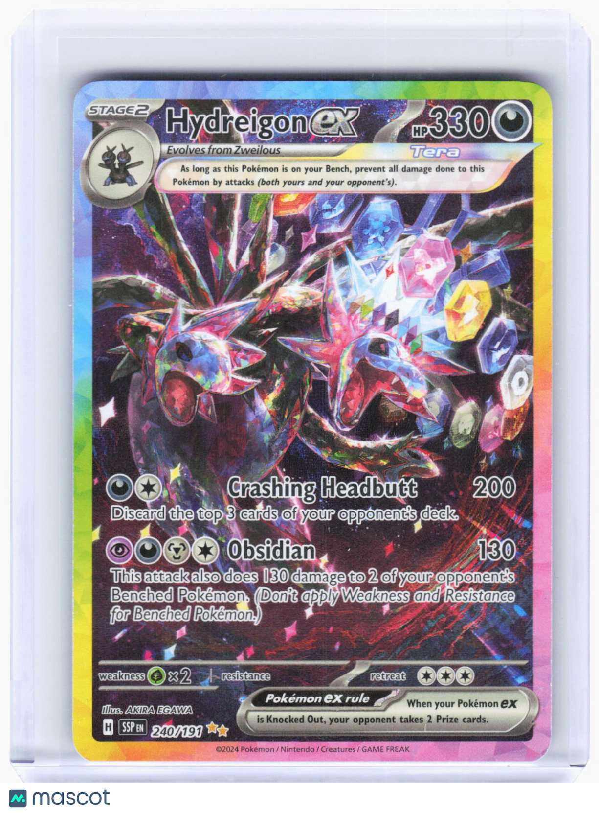 2024 Pokemon—Hydreigon ex #240/191 Surging Sparks—Special Illustration Rare Holo