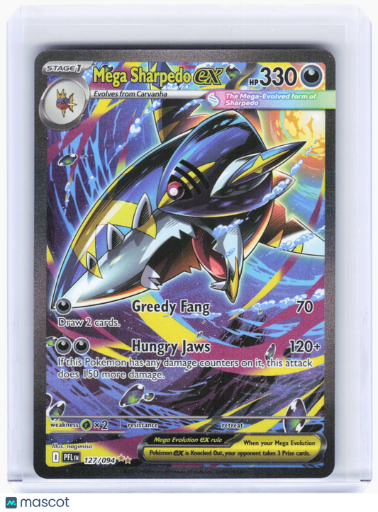 2025 Pokemon—Mega Sharpedo ex #127/94 Phantasmal Flames—SIR Holo