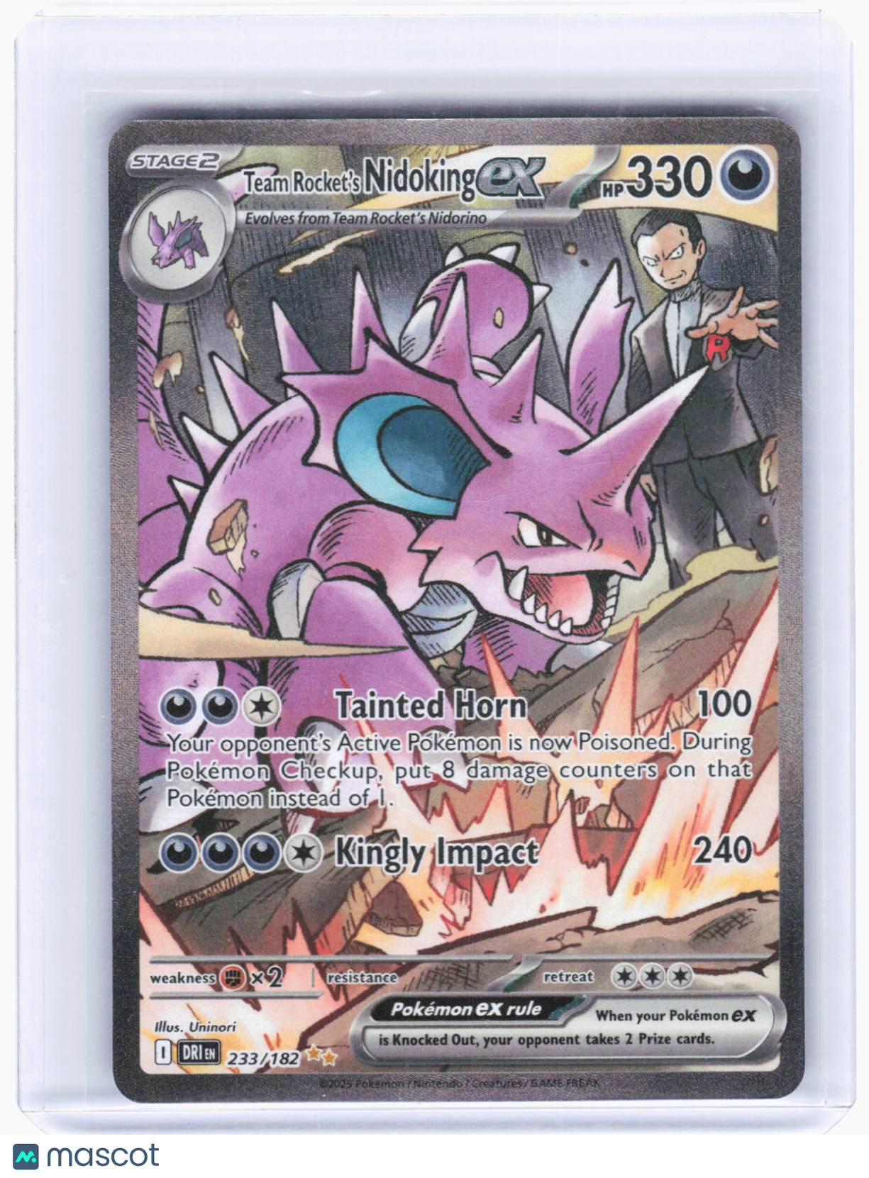 2025 Pokemon—Team Rocket's Nidoking ex #233/182 Destined Rivals—SIR Holo