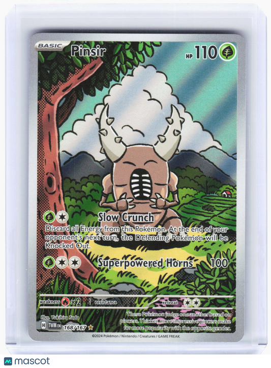 2024 Pokemon—Pinsir #168/167 Twilight Masquerade—Illustration Rare Foil