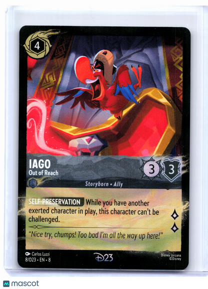 2024 Disney Lorcana—Iago - Out of Reach #8/D23 D23 Promos—Special Foil