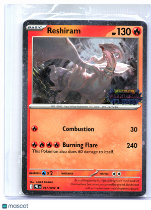 2025 Pokemon—Reshiram (Phantasmal Flames Stamp) #017/094 MCAP—Rare Holo [Sealed]
