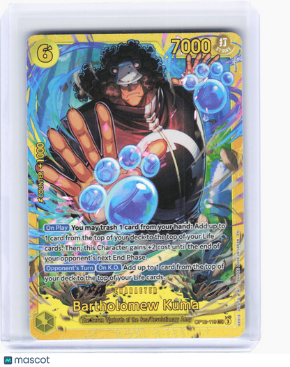 2024 One Piece Card Game—Bartholomew Kuma #OP12-119 (OP12)—Secret Rare Foil