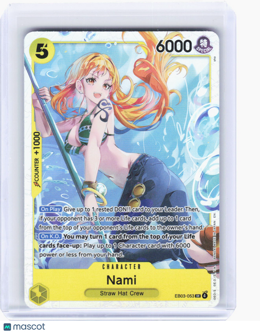 2024 One Piece Card Game—Nami #EB03-053 (EB-03)—Super Rare Foil