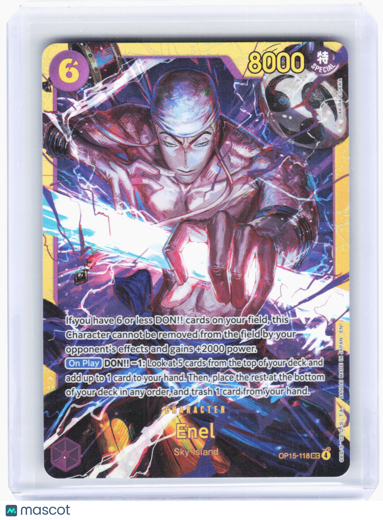 2023 One Piece TCG—Enel #OP15-118 Adventure on Kami's Island—Secret Rare Foil