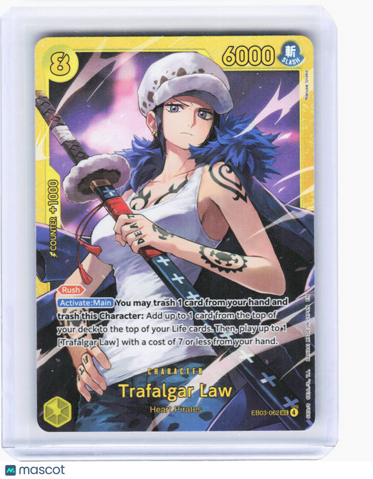2024 One Piece Card Game—Trafalgar Law #EB03-062 (EB-03)—Secret Rare Foil