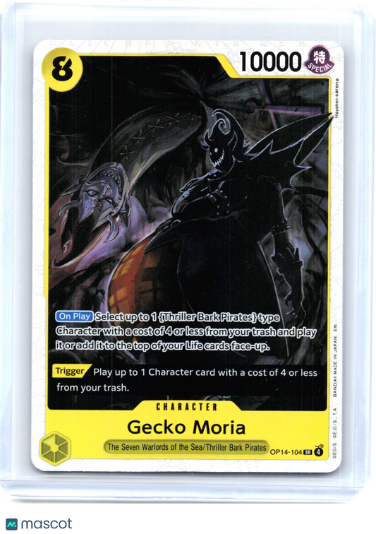 2026 One Piece—Gecko Moria #OP14-104 The Azure Sea's Seven—Super Rare Holo