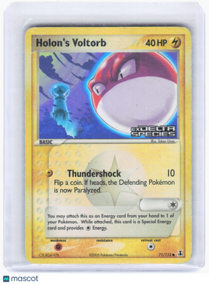 2007 Pokemon—Holon's Voltorb 71 Delta Species—Rare Reverse Holo [Heavily Played]