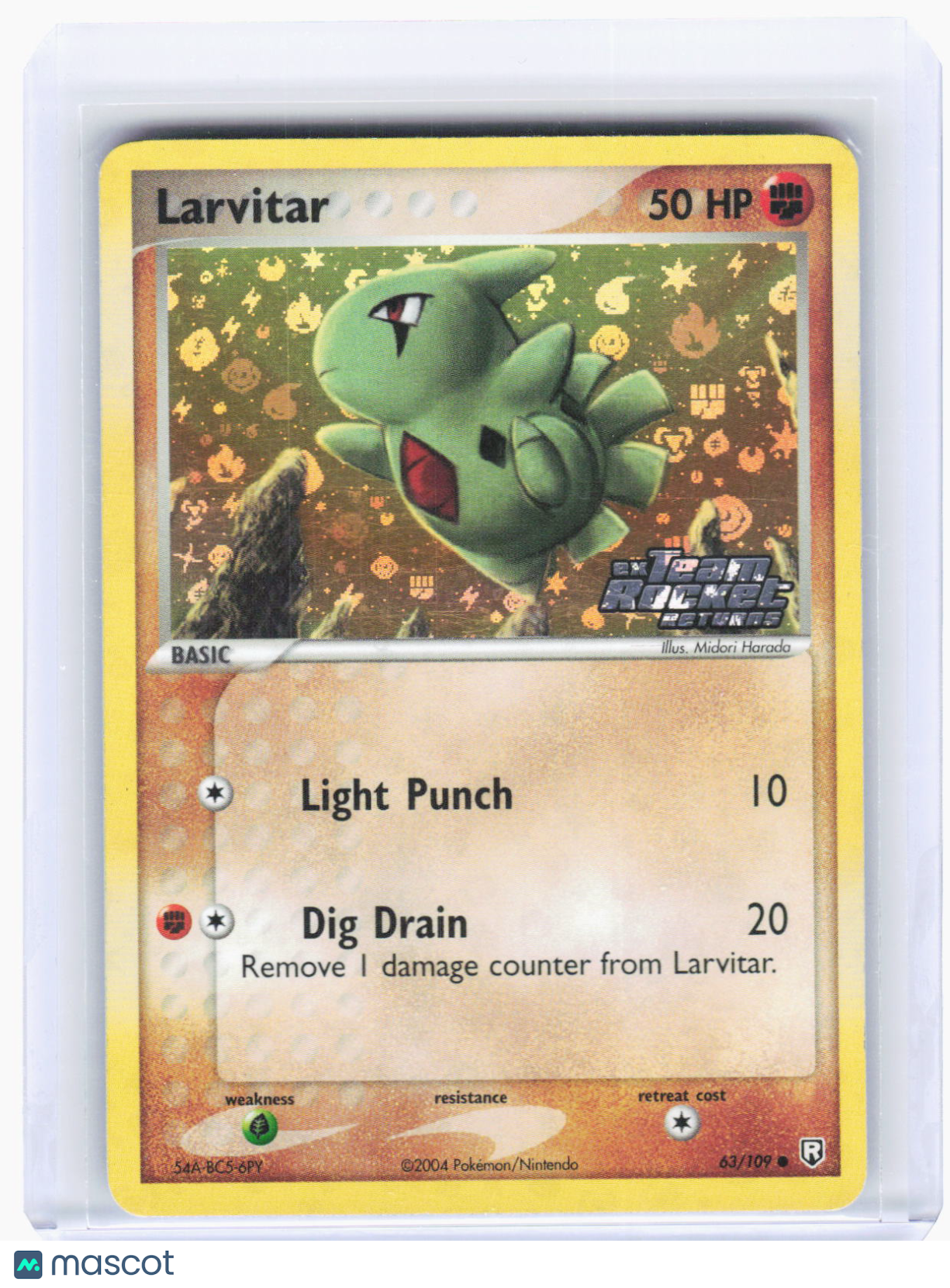 2005 Pokemon—Larvitar #63 Team Rocket Returns—Rare Reverse Holo [Lightly Played]